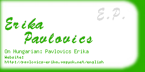 erika pavlovics business card